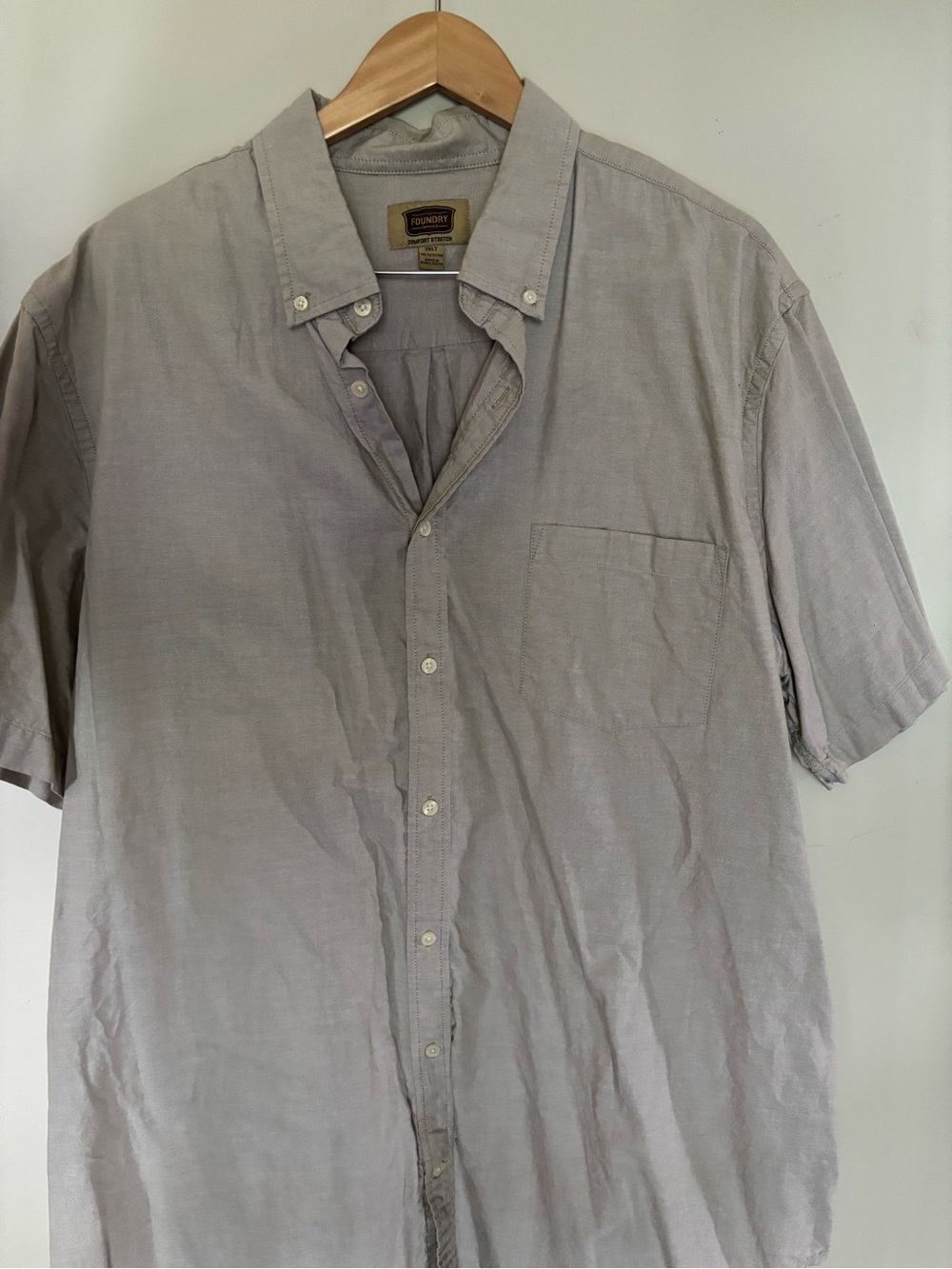 Unknown Brand Men's Short-Sleeve Button-Up Shirt in Light Gray